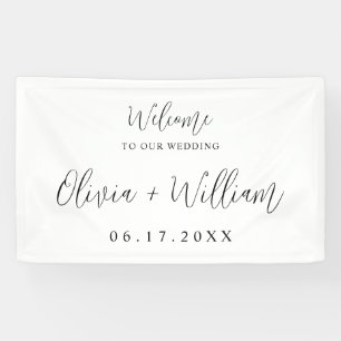 Lona Elegante caligrafía guión guión Boda cartel de bie