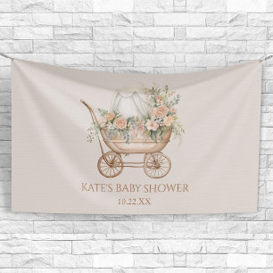 Lona Elegante Carruaje de Bebé Floral Vintage Shower de