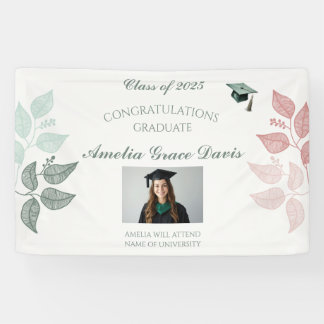 Lona Elegante cartel botánico de graduación