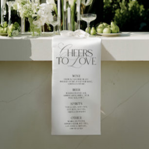 Lona Elegante cartel de menú de bar de boda en negro y