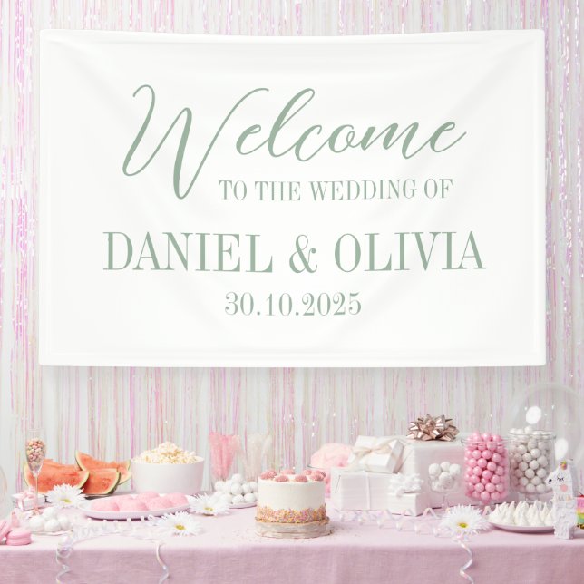 Lona Elegante Charm Green Wildflower Wed Cuadros de asi (Fiesta)