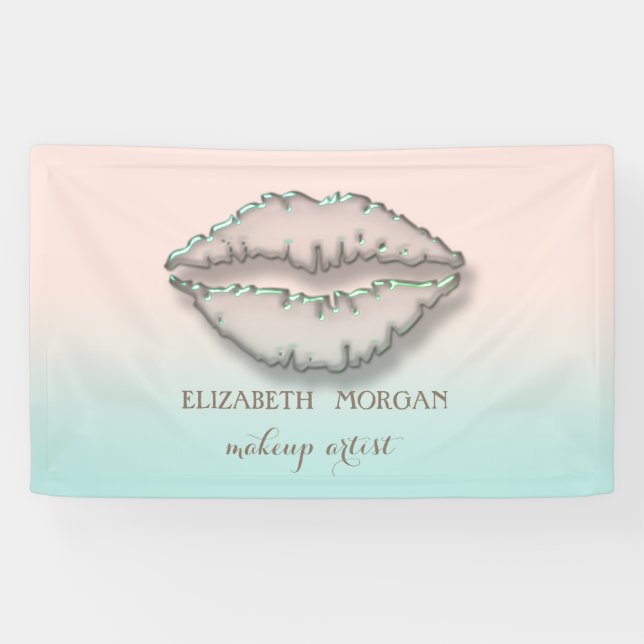 Lona Elegante Chic Moderno,Labios (Horizontal)