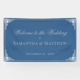 Lona Elegante Classic Blue Gray Vintage Wedding