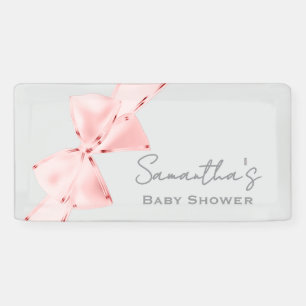 Lona Elegante Coquette Rosa Bow Baby Shower
