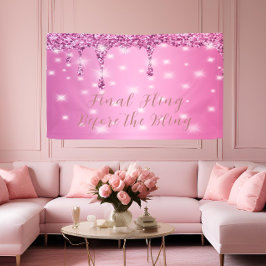 Lona Elegante Despedida de Soltera con Brillo de Rosa F