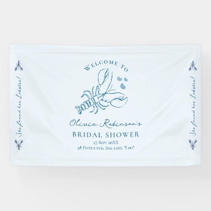 Lona Elegante Ducha de Novia de Langosta Costera Azul