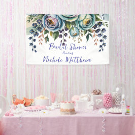 Lona Elegante ducha de novia floral turquesa azul