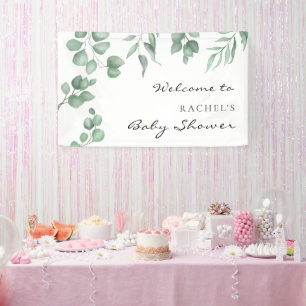 Lona Elegante escenario de bienvenida Baby Shower Eucal