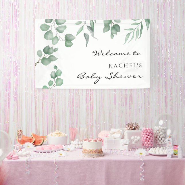 Lona Elegante escenario de bienvenida Baby Shower Eucal (Fiesta)