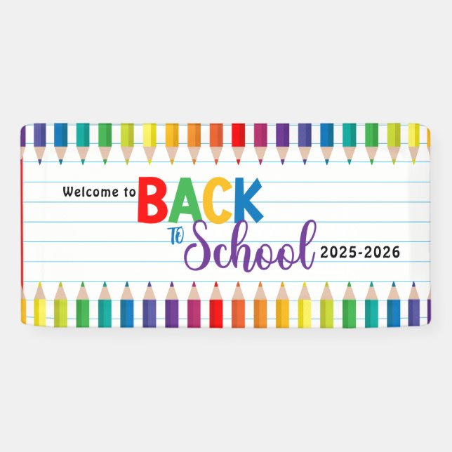 Lona Elegante escuela de oficina de escritura monográfi (Horizontal)