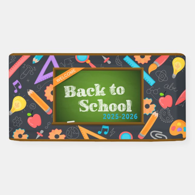 Lona Elegante escuela de oficina de escritura monográfi (Horizontal)