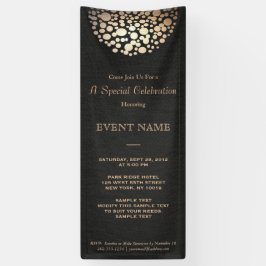 Lona Elegante esfera de círculo dorado negro