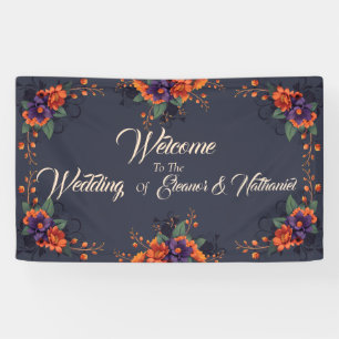 Lona Elegante estandarte de boda floral gótico 3D