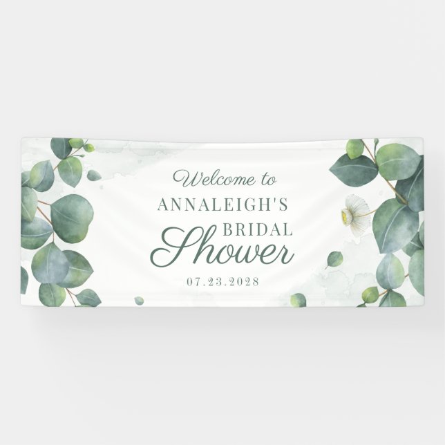 Lona Elegante Eucalyptus Suculento Foliage Bridal Showe (Horizontal)
