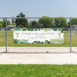 Lona Elegante Felicitaciones Graduación Enfermero Médic