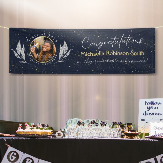 Lona Elegante fiesta de graduación de la Marina Gold (Subido por el creador)