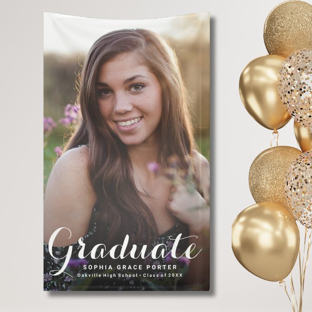 Lona Elegante Fiesta de posgrado (Photo Graduation Banner)