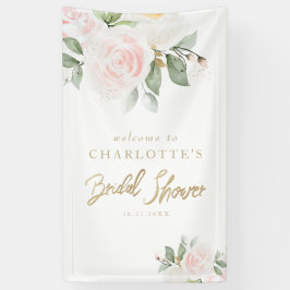 Lona Elegante Floral Gold Bridal Ducha Bienvenida