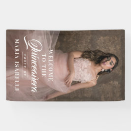 Lona Elegante foto bienvenida Rótulo Fiesta Quinceanera