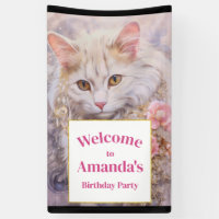 Elegante Gato Blanco Lujo Joyas Bienvenida cumplea