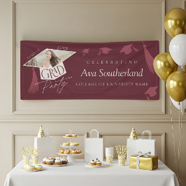 Lona Elegante Grad Cap & Tassel Photo Graduation Party