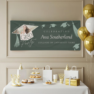 Lona Elegante Grad Cap & Tassel Photo Graduation Party