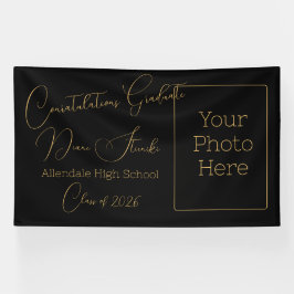 Lona Elegante graduación en negro y dorado