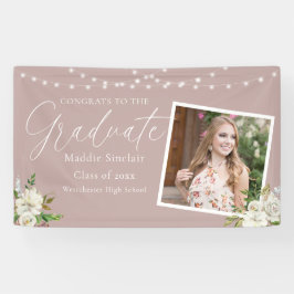 Lona Elegante Graduación Floral Fotográfica Rosa