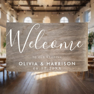 Lona Elegante guión de cartel de bienvenida de Boda rús