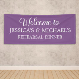 Lona Elegante guión de cena de ensayo púrpura