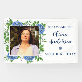 Lona Elegante Hydrangea Personalizado Foto 60º fiesta d