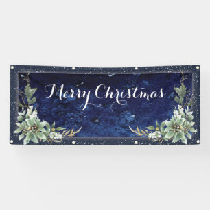 Lona Elegante invierno Floral Feliz Navidad
