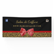 Elegante Leopardo dorado Imprimir Salón de Pelo Ro
