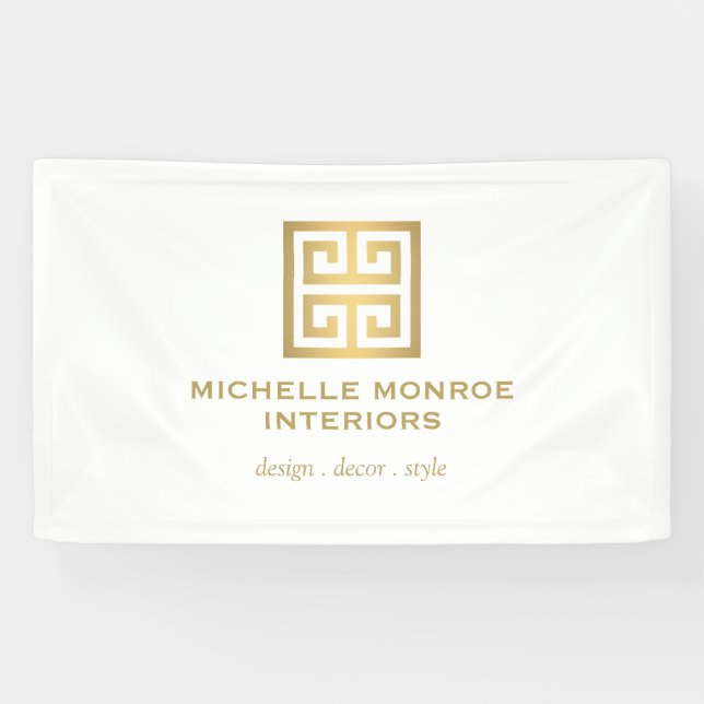 Lona Elegante logotipo del diseñador de claves griegas  (Horizontal)