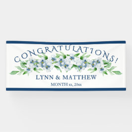 Lona Elegante Marina y Blanco - Rótulo de recepción de 