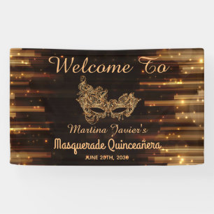 Lona Elegante Masquerade Quinceañera 15 cumpleaños