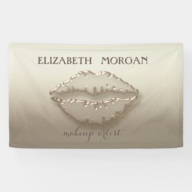 Lona Elegante Moderno Chic Glamuroso, Luminoso, Labios (Horizontal)