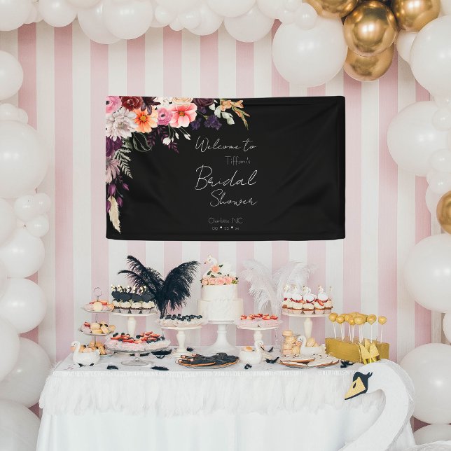 Lona Elegante Moody Bienvenida Bridal Shower (Subido por el creador)