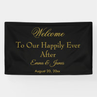 Elegante negro y oro feliz por siempre después de