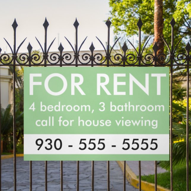 Lona Elegante para agente inmobiliario Personalizado de (for rent green outdoor banner)