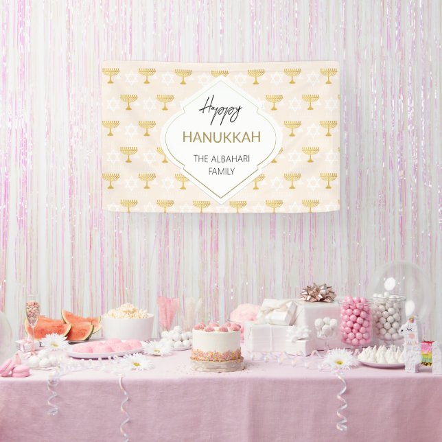 Lona Elegante patrón Hanukkah Holiday Pattern Gold (Fiesta)