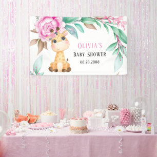 Lona Elegante Peonia Rosa y un lindo Baby Shower de jir