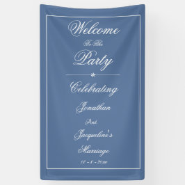 Lona Elegante Personalizado de boda Moda Dusty Blue Bie