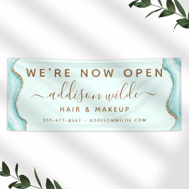 Lona Elegante Purpurina de oro azul de mármol Agate Mod