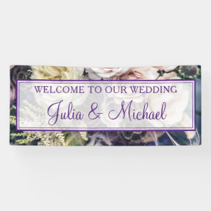 Lona Elegante recepción con Boda de flores moradas