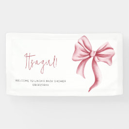 Lona Elegante Rubor Pink Bow Baby Shower