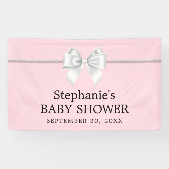 Lona Elegante Rubor Pink Tiffany Theme Baby Shower (Horizontal)