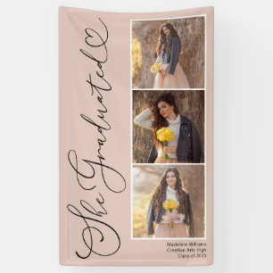 Lona Elegante Script Heart 3 Photo Graduation