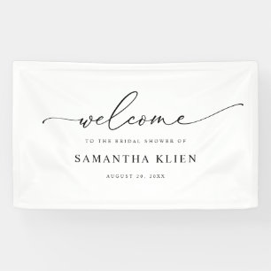 Lona Elegante Script Moderno Ducha de novia Banner de b