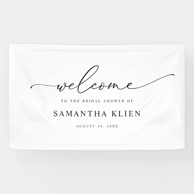 Lona Elegante Script Moderno Ducha de novia Banner de b (Horizontal)
